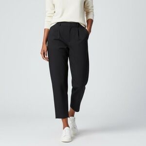 ZARA Women’s Black straight pants with back buckle belt loops cropped NWT Sz XL